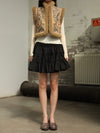 INTO THE EAST 25 Autumn/Winter Sheepskin and Tussah Silk Printed Vest ITE-E1DGAW012GR21VE-LV Green